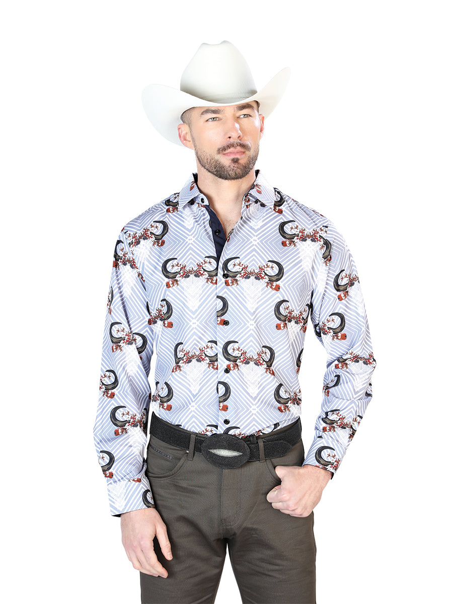 Gray And Black Casual Long Sleeve Shirt 43693
