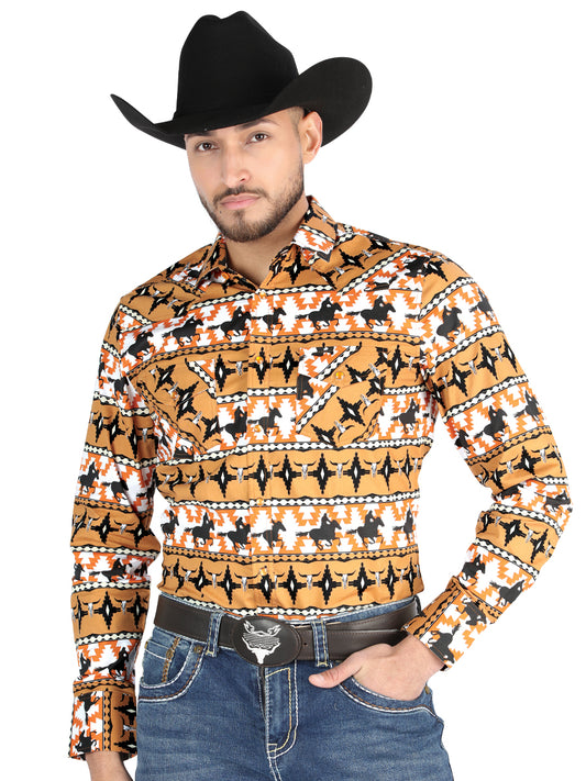 El General  -  Casual Long-Sleeve Shirt  - Taupe 44477