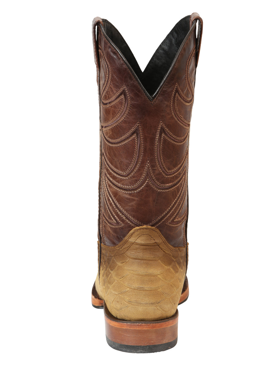 El General Men’s Rodeo Boot Imitation Python - Honey 45563