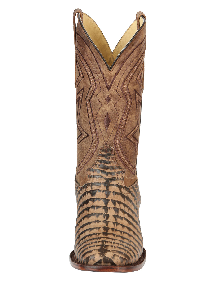 El General Men’s Rodeo Boots - Caiman Belly Print - Tobacco 45664