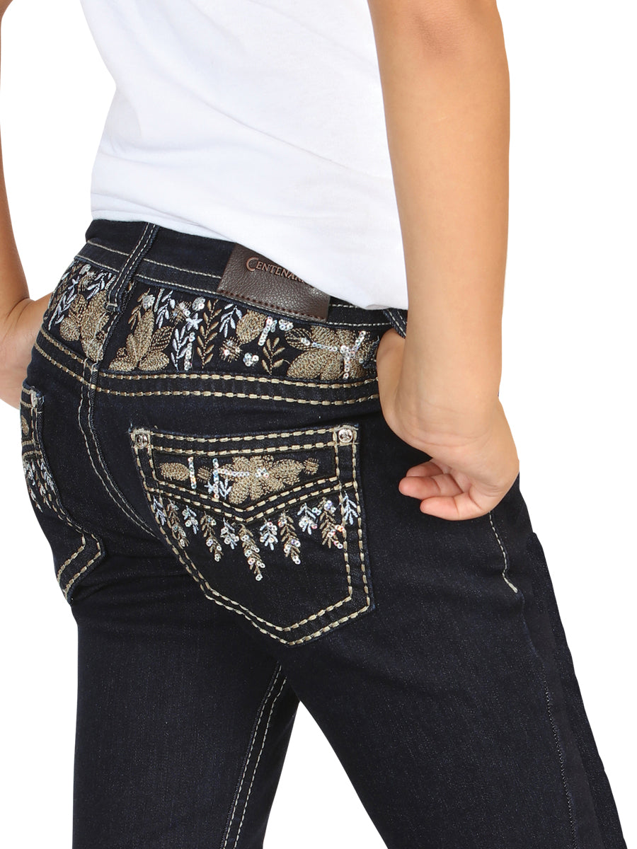 Girls Centenario Premium Bootcut Jeans -  Dark Blue Denim 45839