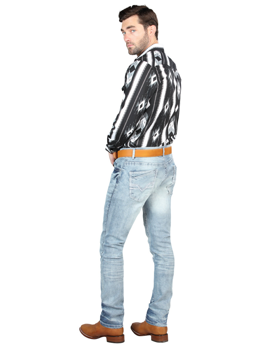 El Norteño Light Blue Skinny Stretch Pants 126632